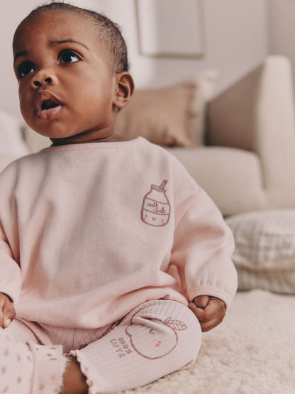 Pink Baby Sweatshirt and Leggings 2 Piece Set (0mths-2yrs) (0mths-2yrs) image 4