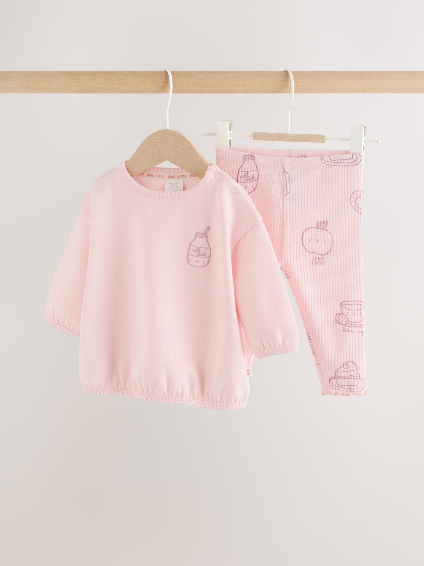 Pink Baby Sweatshirt and Leggings 2 Piece Set (0mths-2yrs) (0mths-2yrs) image 6