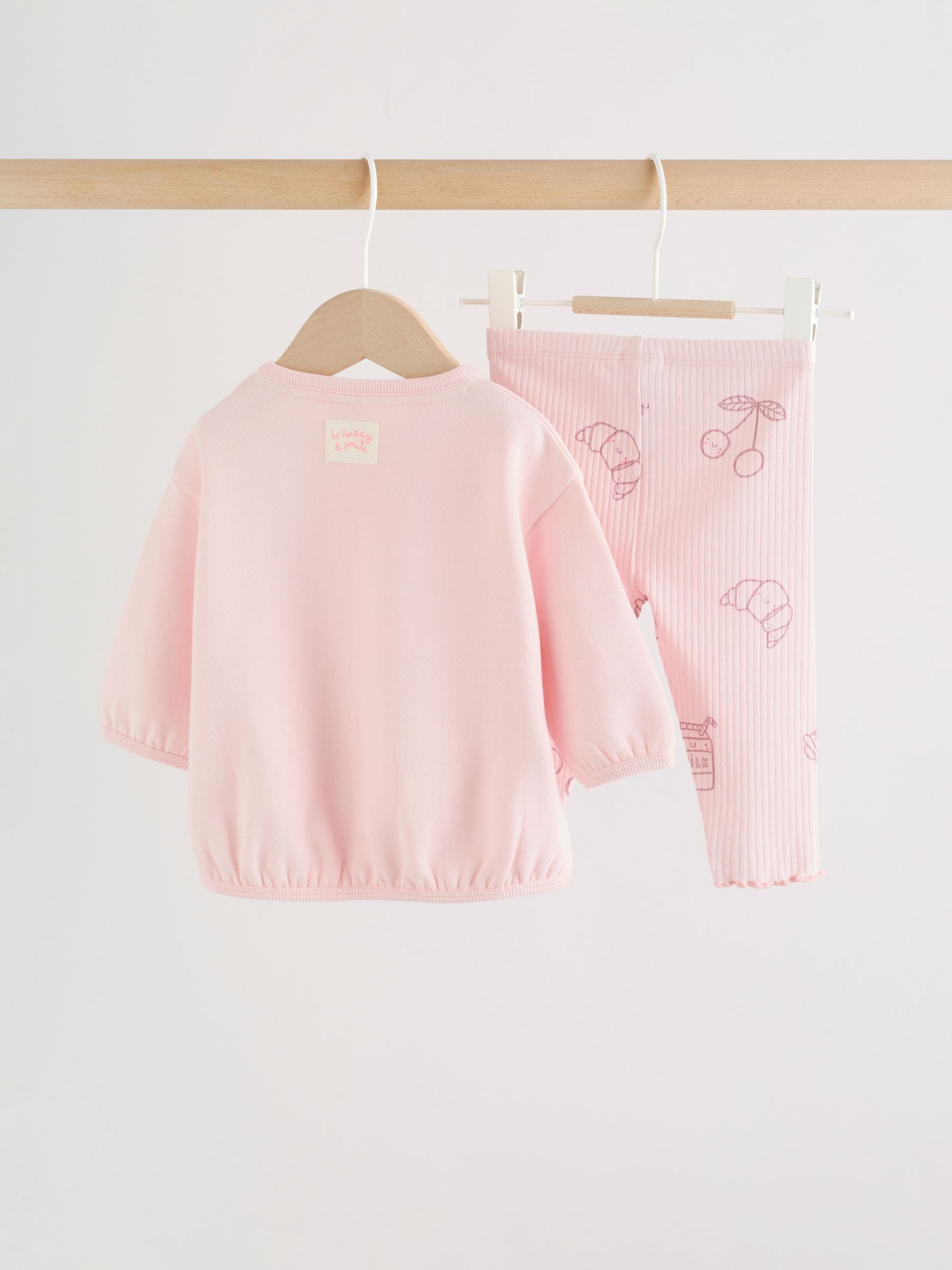 Pink Baby Sweatshirt and Leggings 2 Piece Set (0mths-2yrs) (0mths-2yrs) image 7