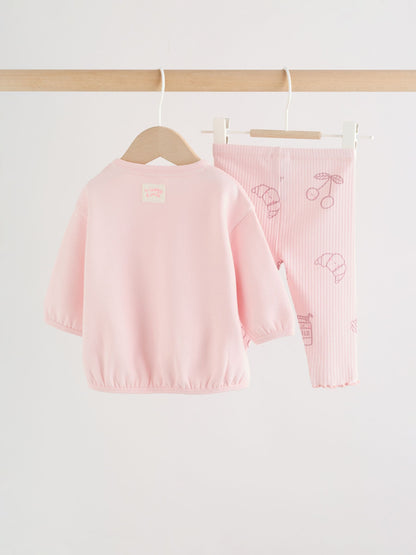 Pink Baby Sweatshirt and Leggings 2 Piece Set (0mths-2yrs) (0mths-2yrs) image 7