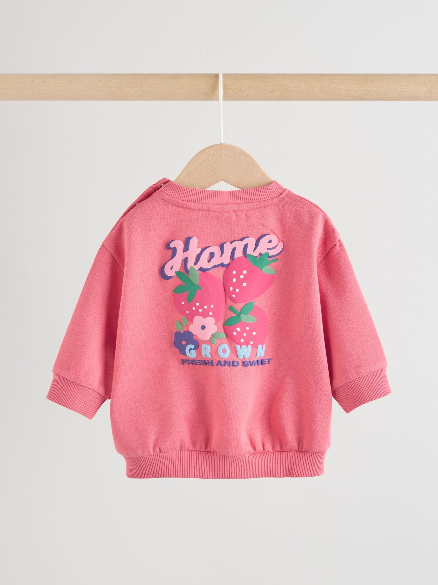 Red Strawberry Milk Club Baby Sweatshirt and Leggings 2 Piece Set (0mths-2yrs) image 3