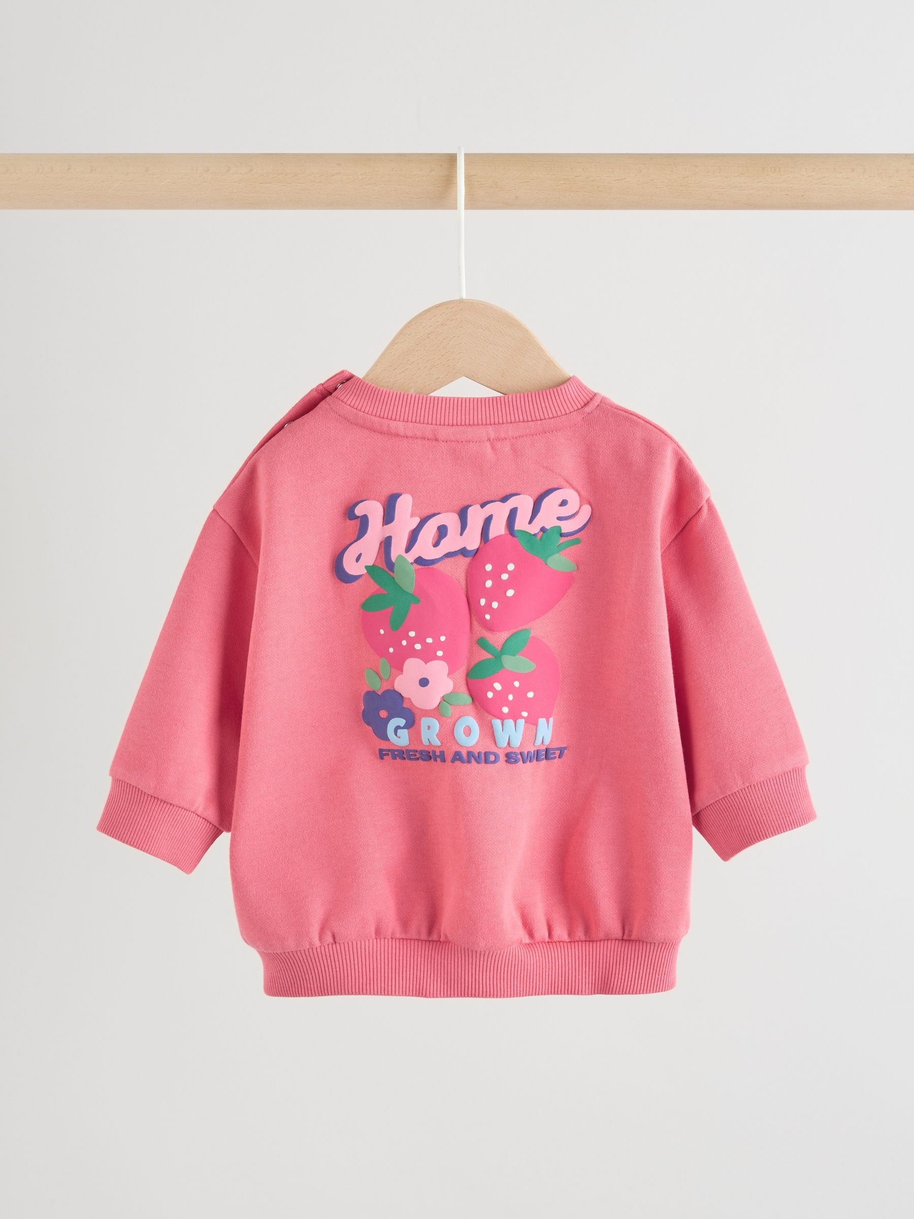 Red Strawberry Milk Club Baby Sweatshirt and Leggings 2 Piece Set (0mths-2yrs) image 3