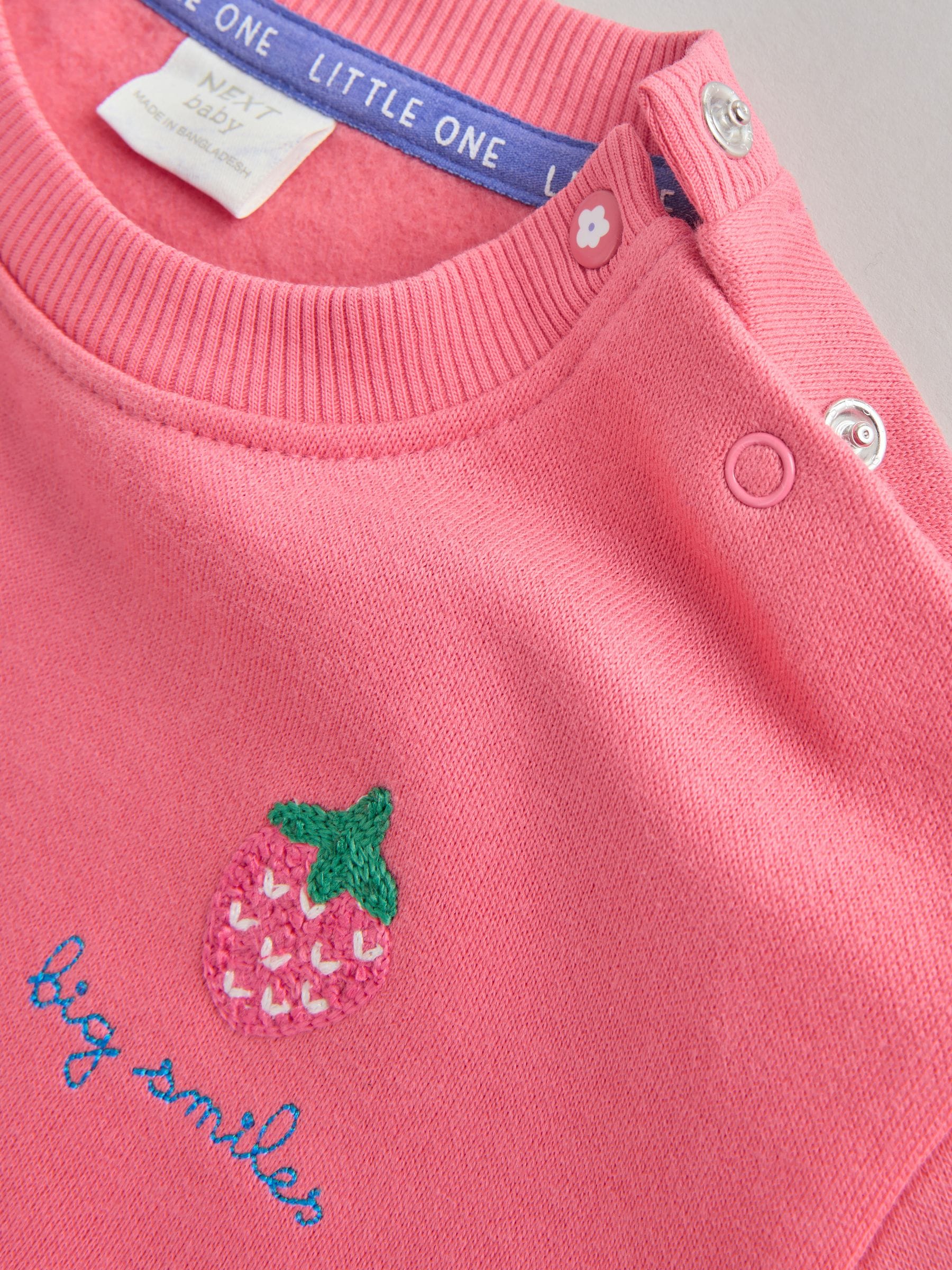 Red Strawberry Milk Club Baby Sweatshirt and Leggings 2 Piece Set (0mths-2yrs) image 7