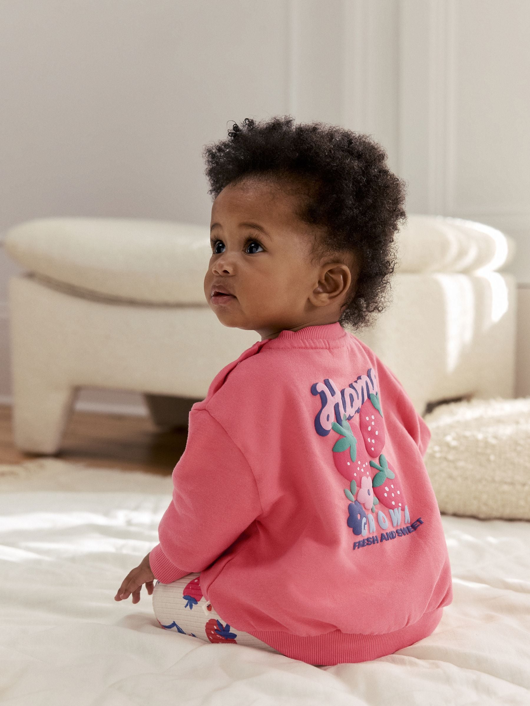 Red Strawberry Baby Sweatshirt and Leggings 2 Piece Set (0mths-2yrs) (0mths-2yrs) image 2