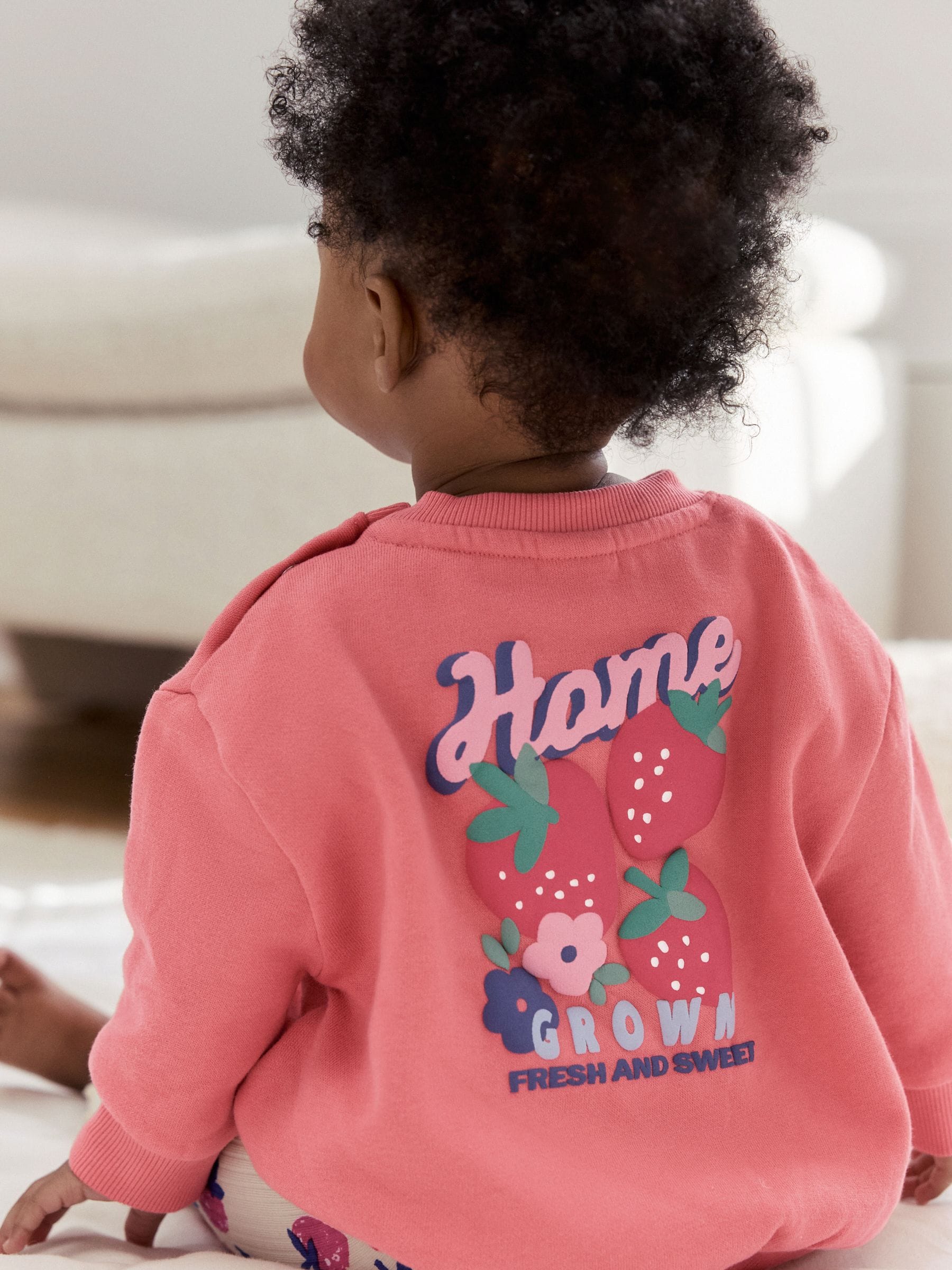 Red Strawberry Baby Sweatshirt and Leggings 2 Piece Set (0mths-2yrs) (0mths-2yrs) image 3