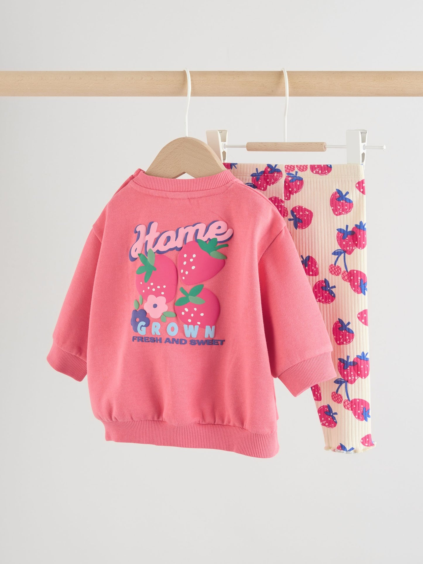 Red Strawberry Baby Sweatshirt and Leggings 2 Piece Set (0mths-2yrs) (0mths-2yrs) image 7