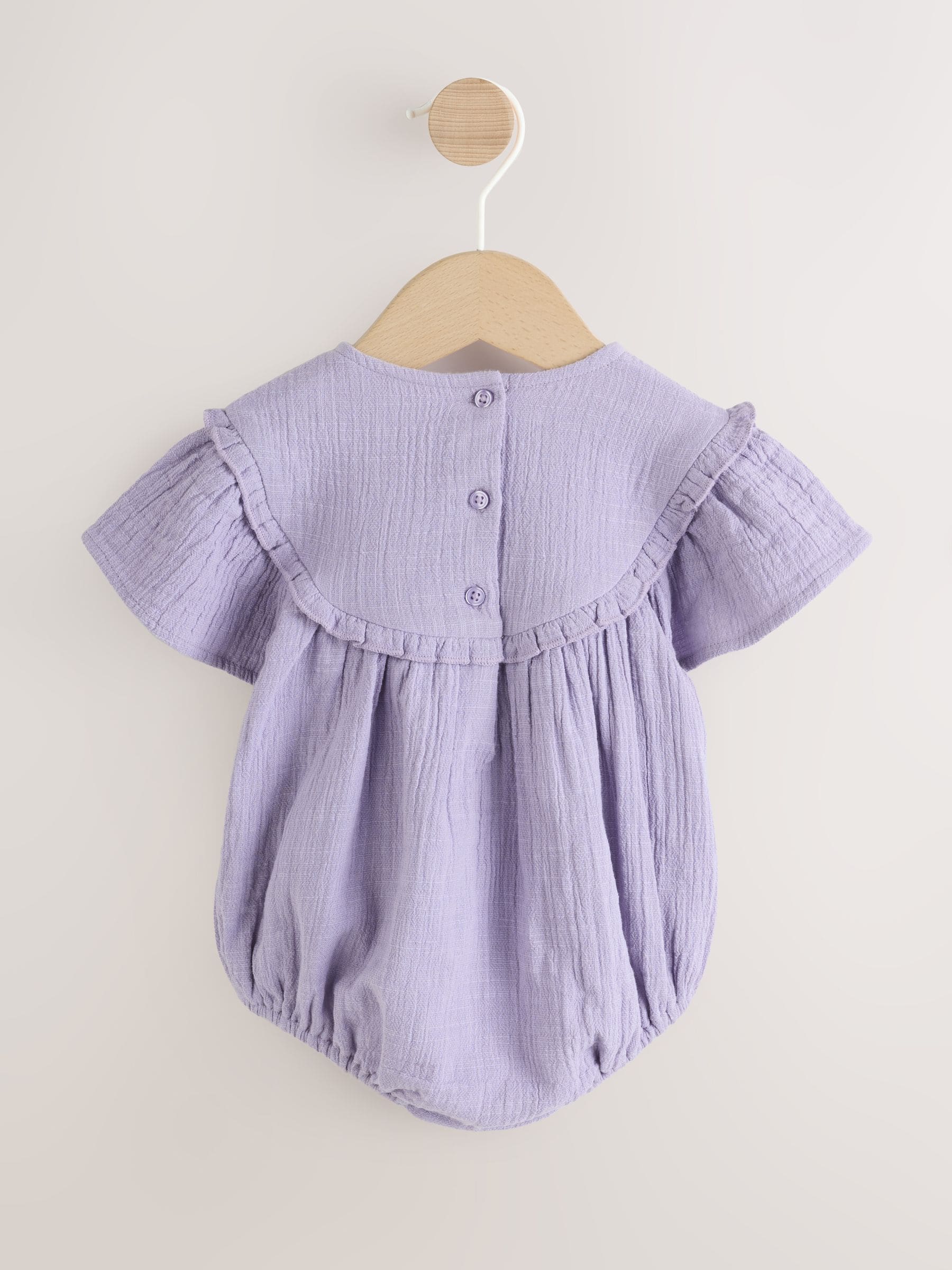 Purple Embroidered Baby Bloomer Romper (0mths-2yrs) image 2