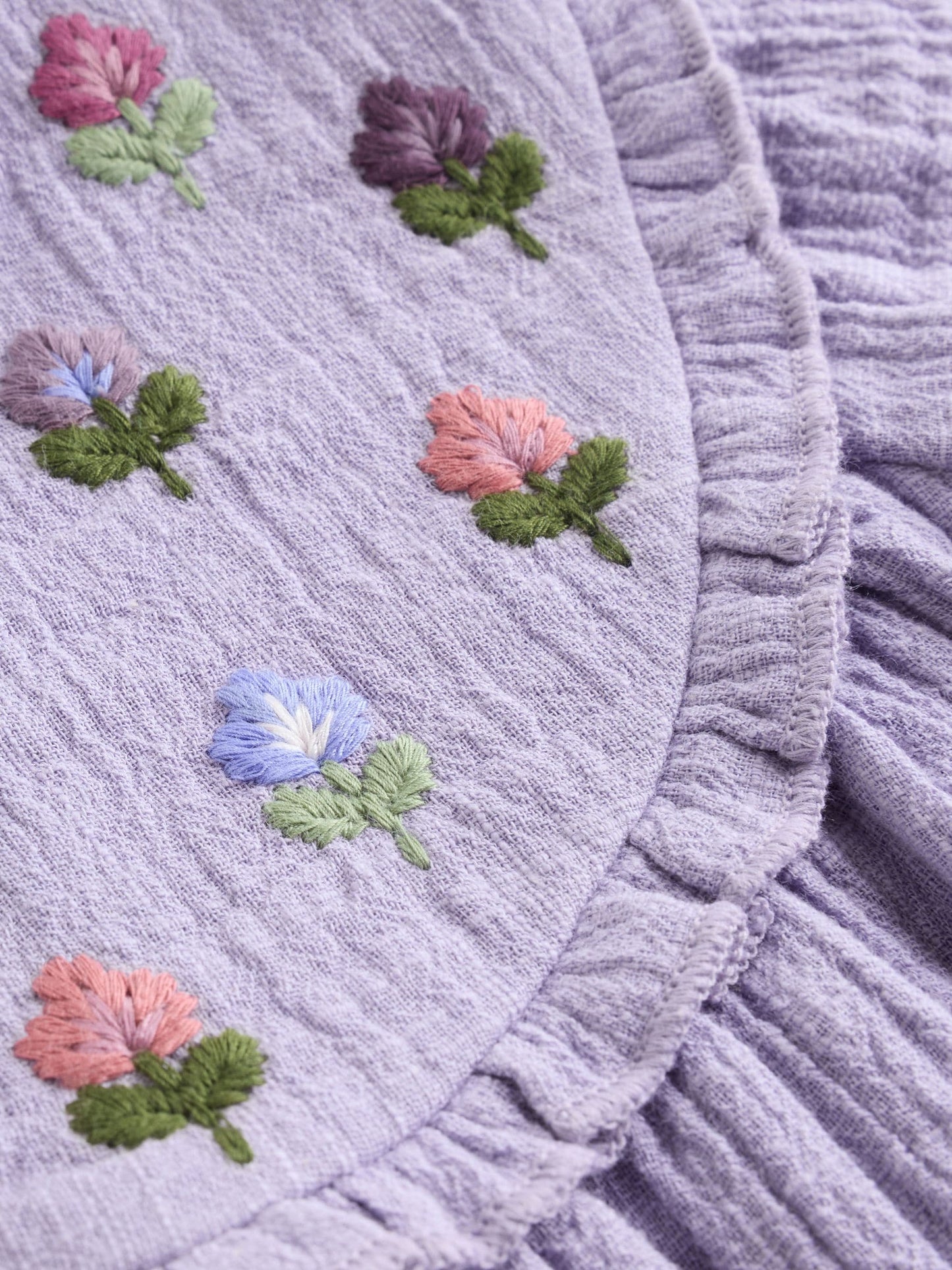 Purple Embroidered Baby Bloomer Romper (0mths-2yrs) image 3