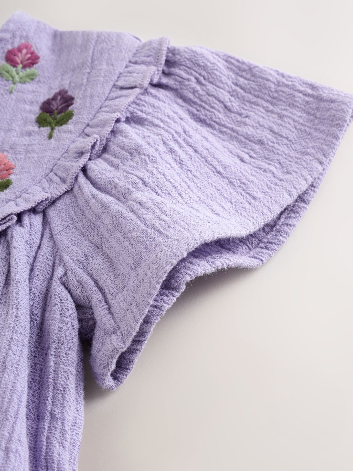 Purple Embroidered Baby Bloomer Romper (0mths-2yrs) image 6