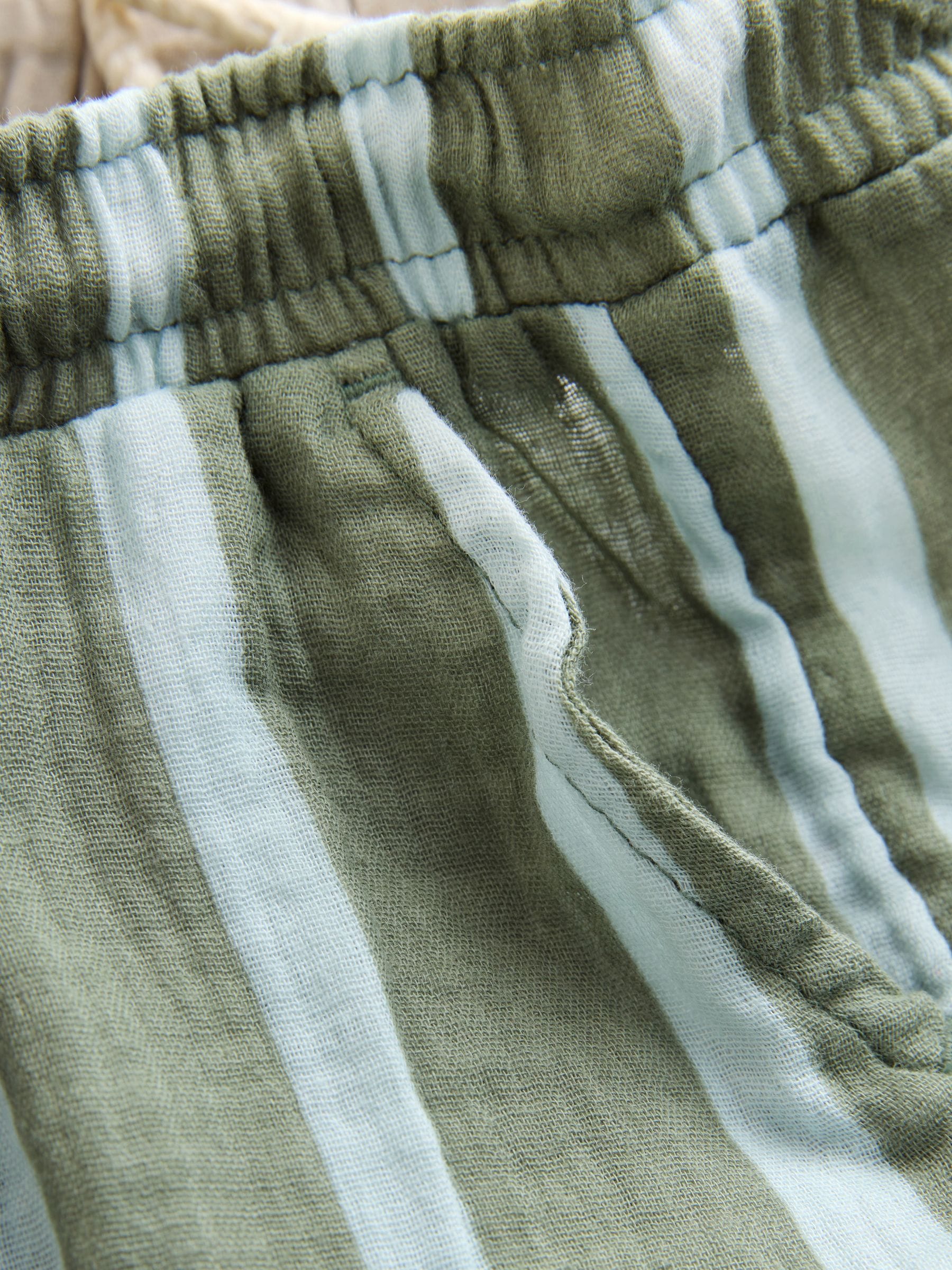 Neutral and Sage Green Striped Trousers (3mths-7yrs) image 3