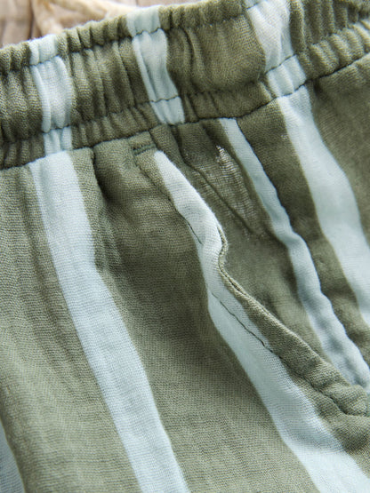 Neutral and Sage Green Striped Trousers (3mths-7yrs) image 3