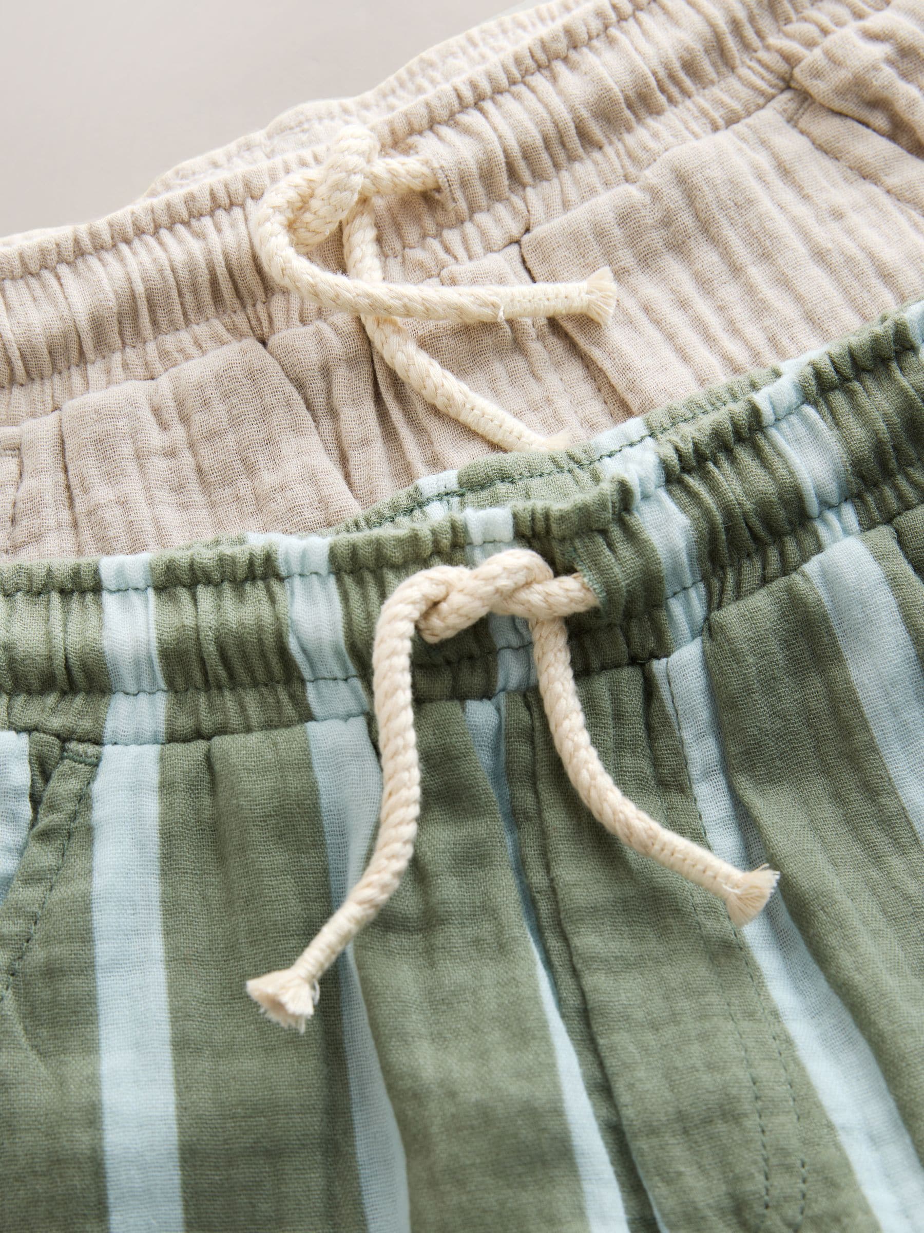 Neutral and Sage Green Striped Trousers (3mths-7yrs) image 4