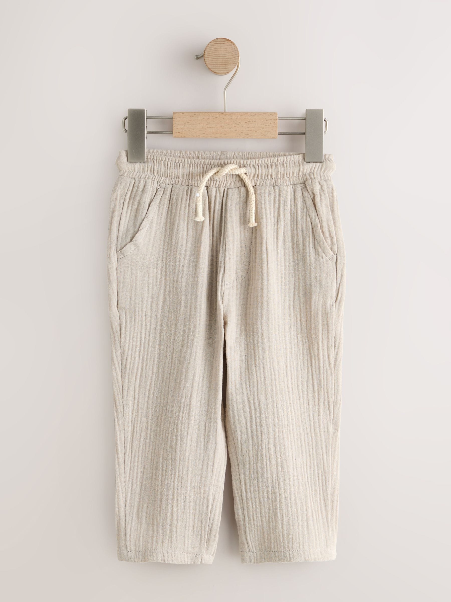 Neutral and Sage Green Striped Trousers (3mths-7yrs) image 6