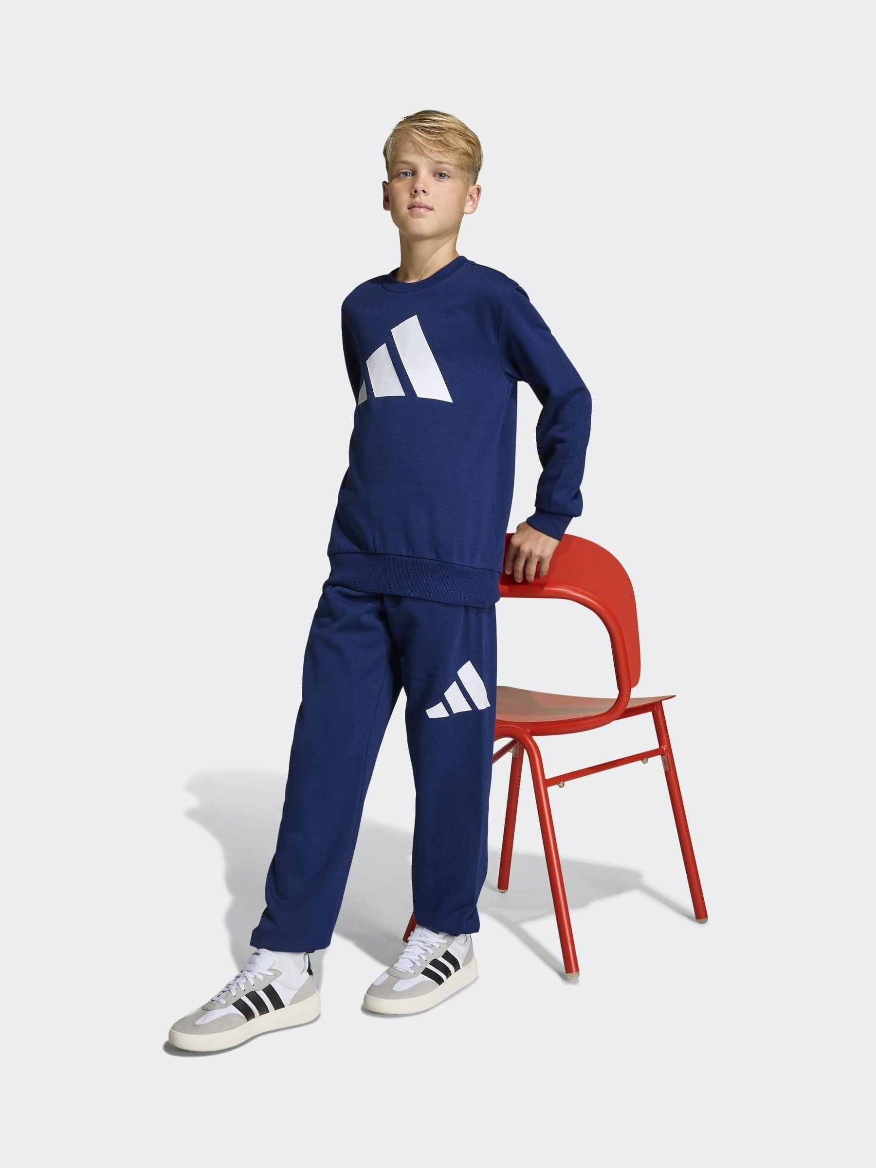Dsiney Kidz - adidas Blue Essentials Sweatshirt and Joggers Set image 2