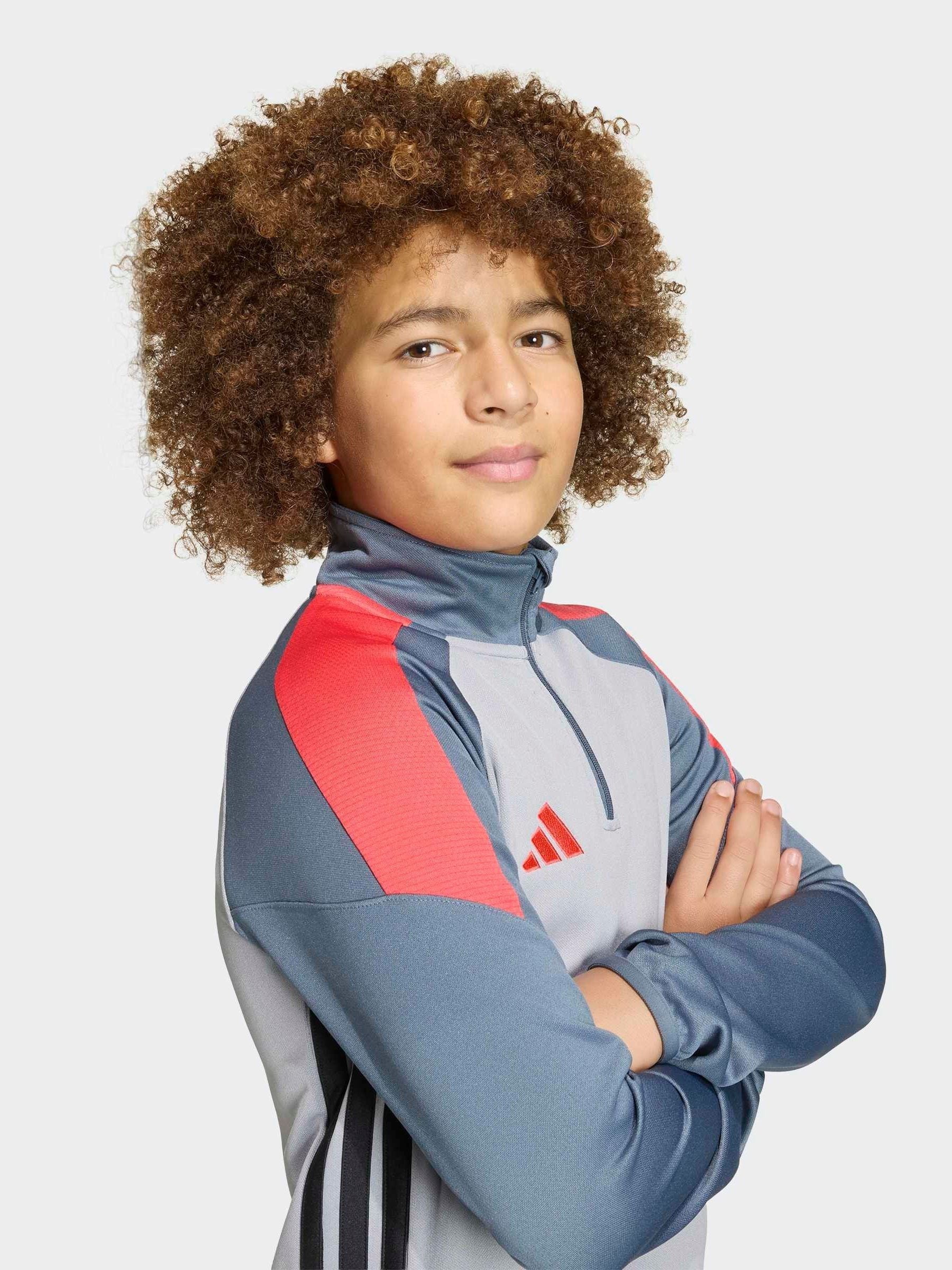 Dsiney Kidz - adidas Grey Tiro Essentials Quarter Zip Training Top image 4