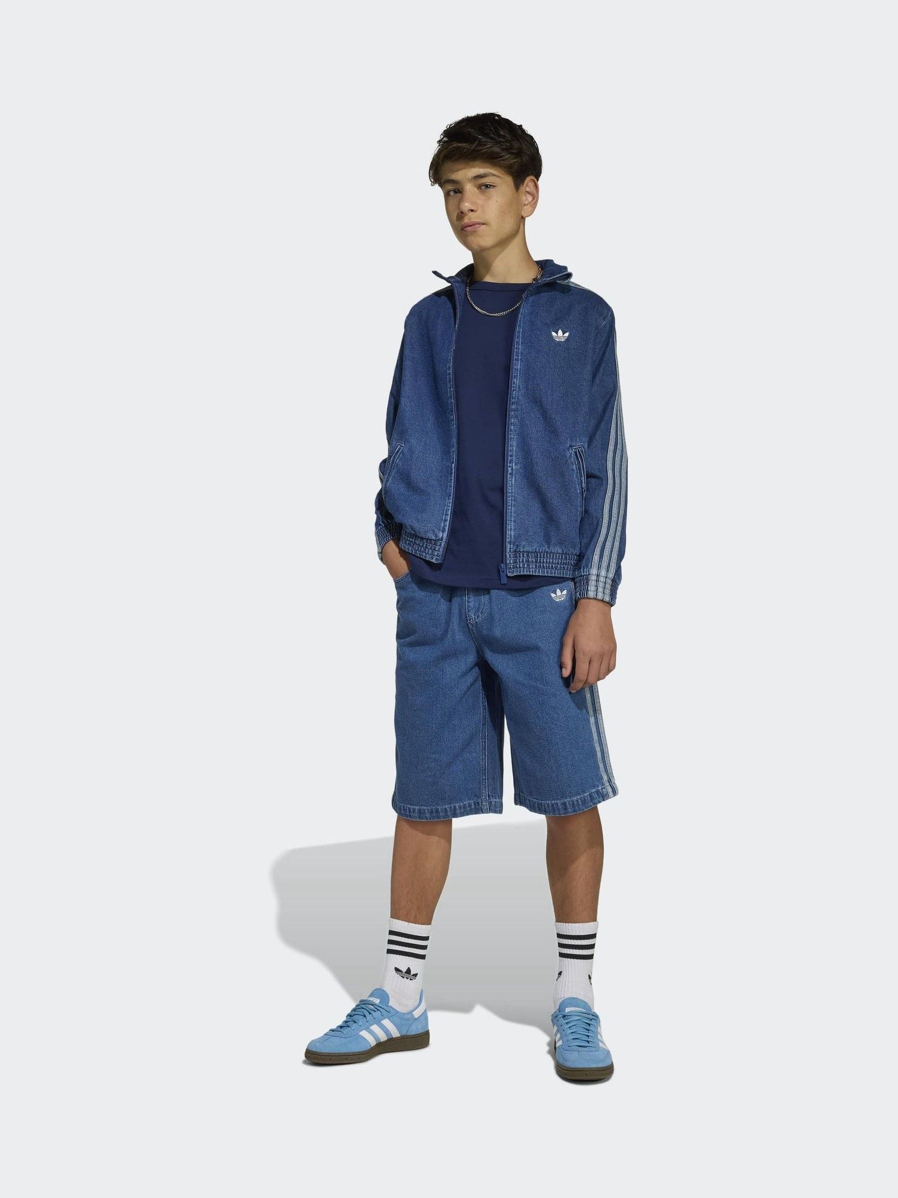 Dsiney Kidz - adidas Originals Blue Denim Jort Shorts image 3