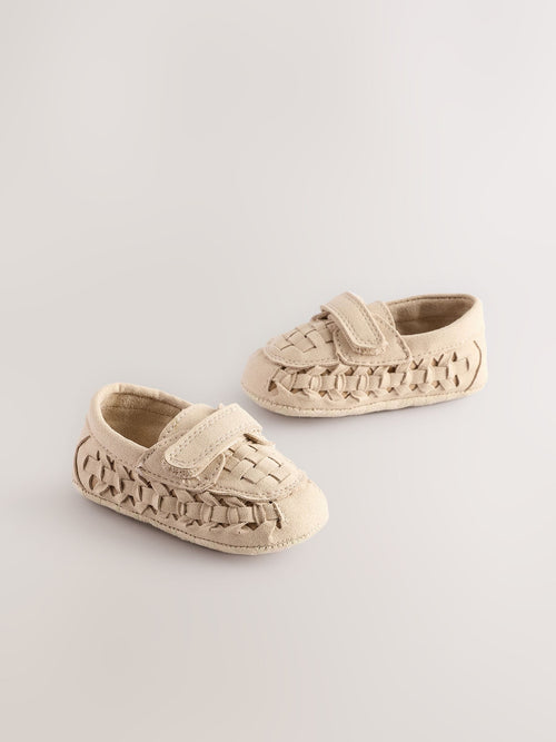 Neutral Touch Fastening Baby Woven Loafers (0-2mths) image 1