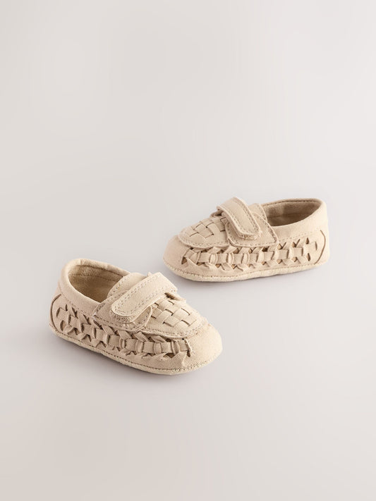 Neutral Touch Fastening Baby Woven Loafers (0-2mths) image 1