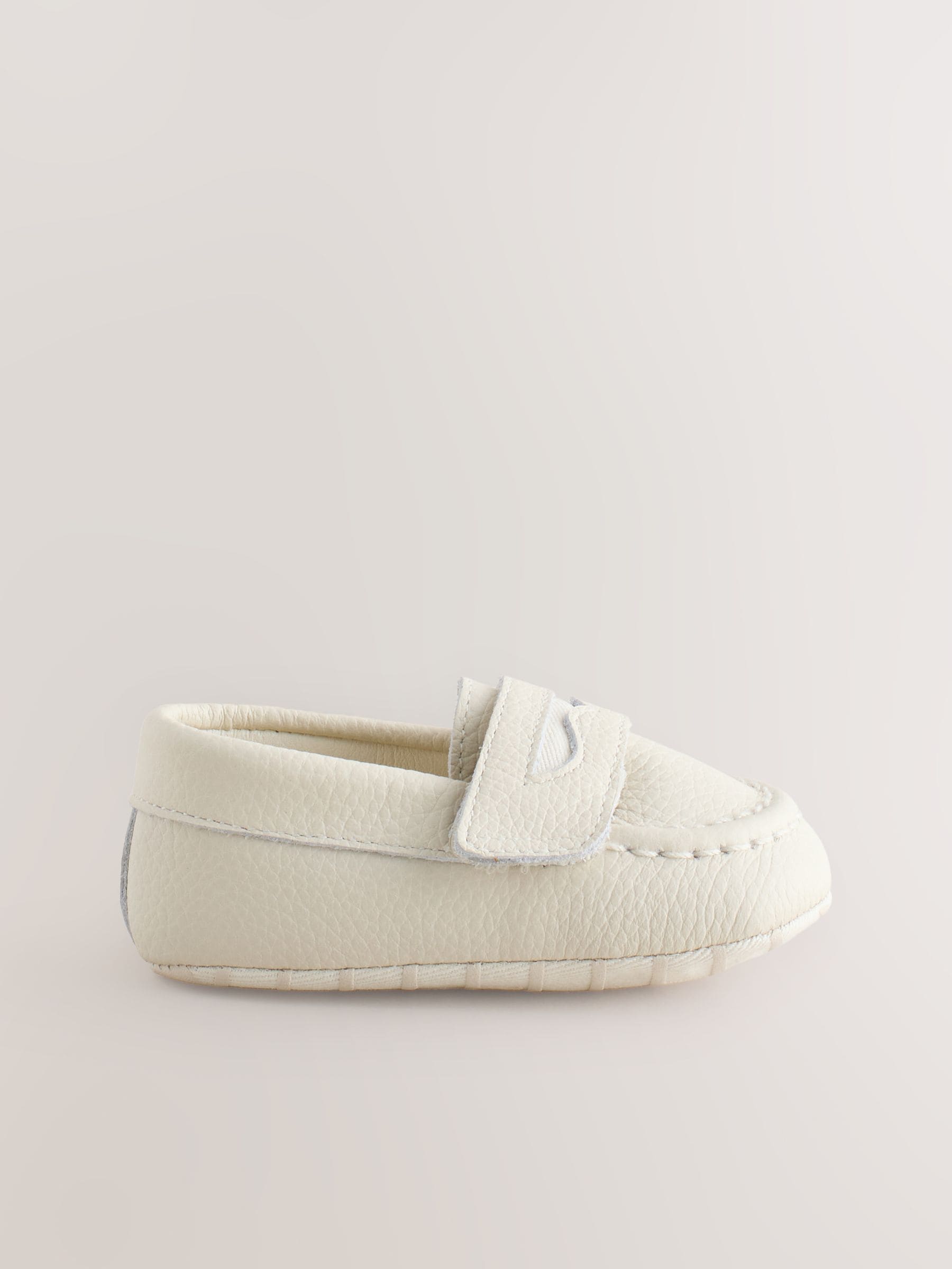 White Touch Fastening Baby Loafers (0-2mths) image 2