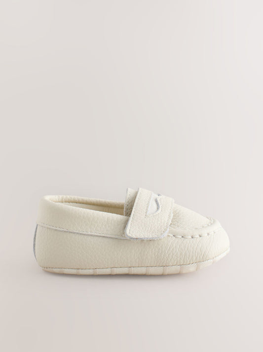 White Touch Fastening Baby Loafers (0-2mths) image 2
