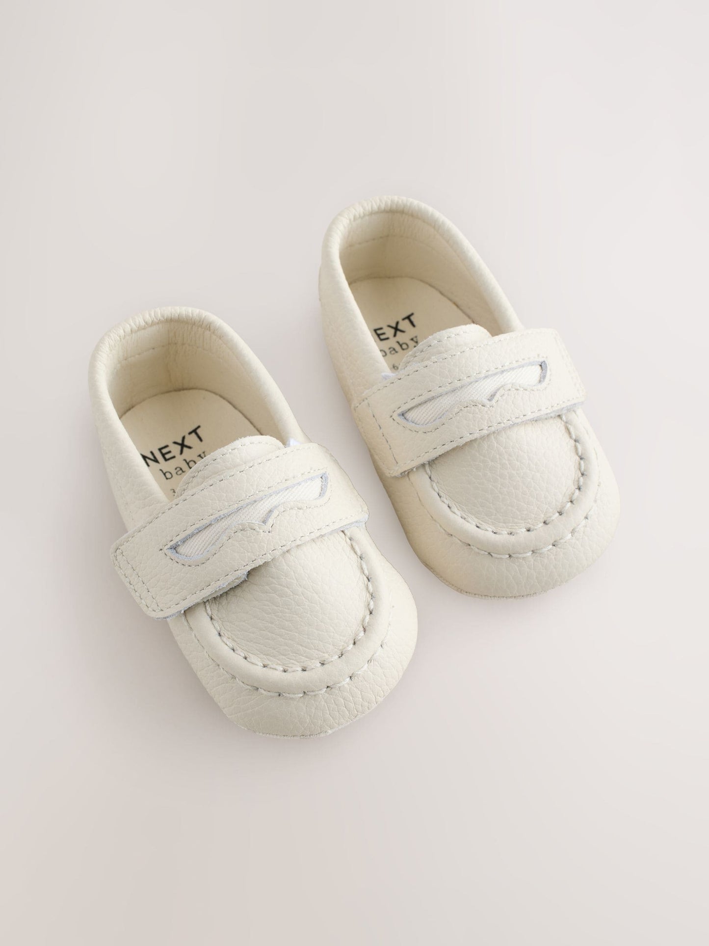 White Touch Fastening Baby Loafers (0-2mths) image 3