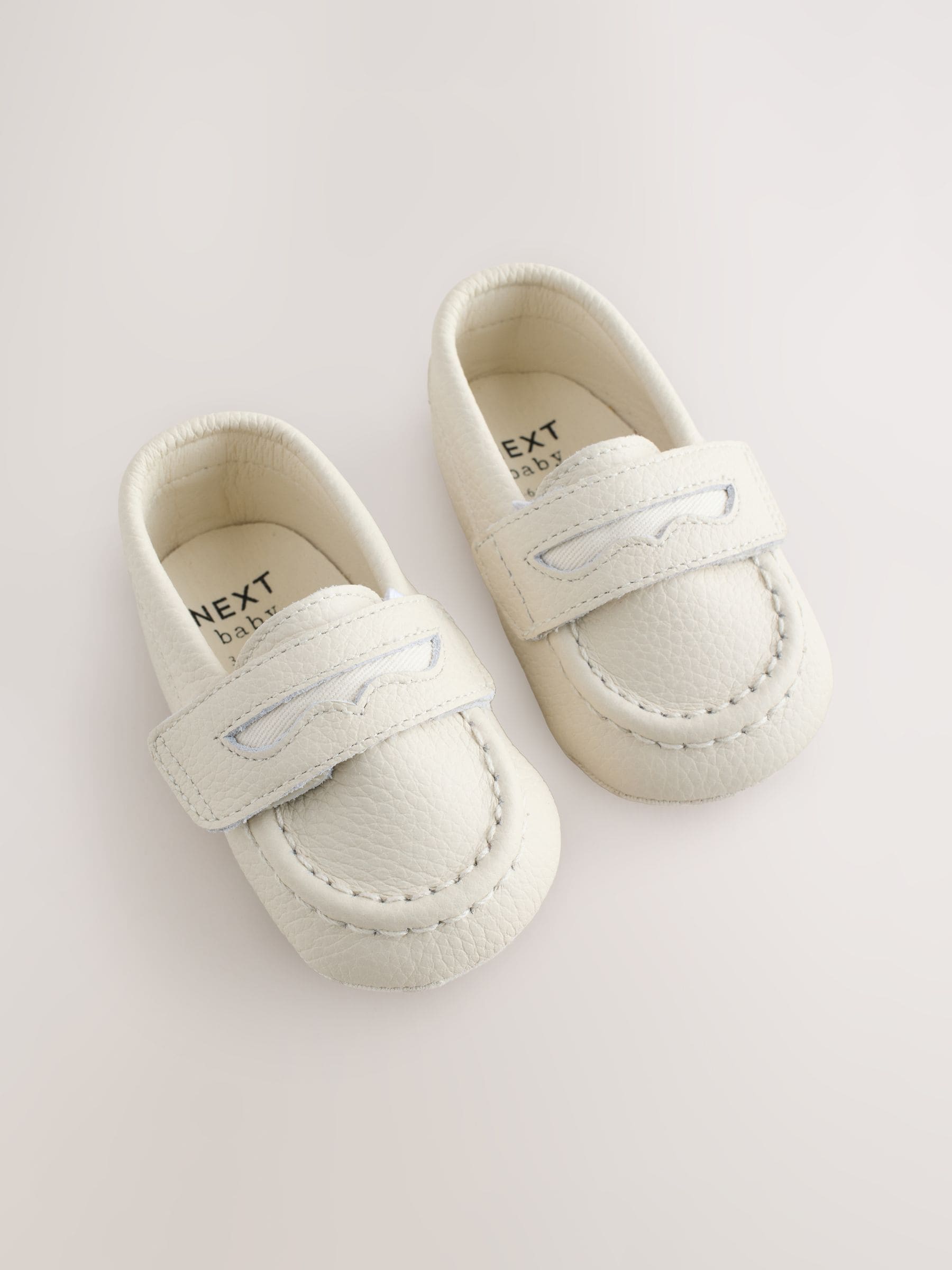 White Touch Fastening Baby Loafers (0-2mths) image 3