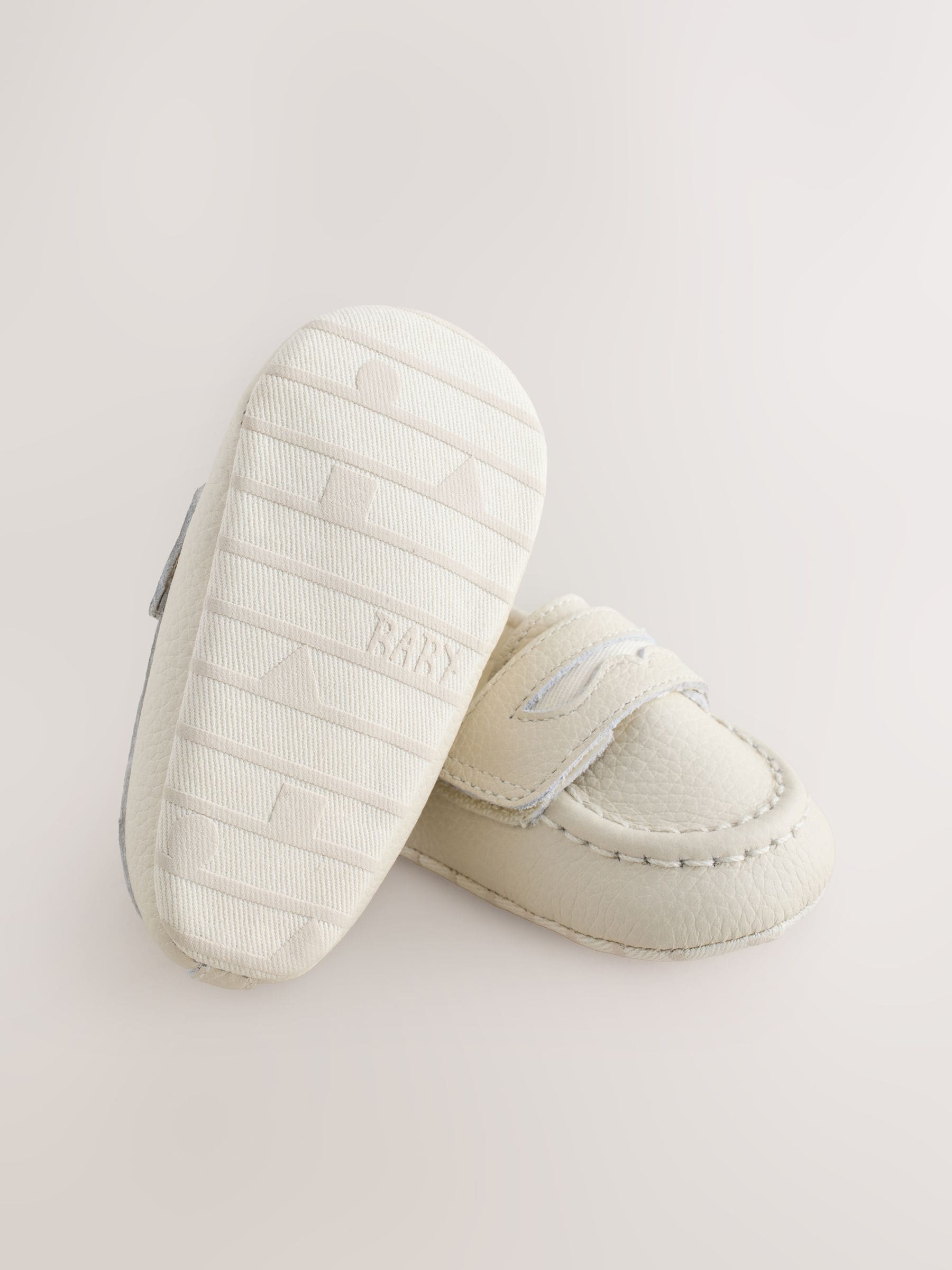 White Touch Fastening Baby Loafers (0-2mths) image 4