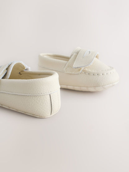 White Touch Fastening Baby Loafers (0-2mths) image 5