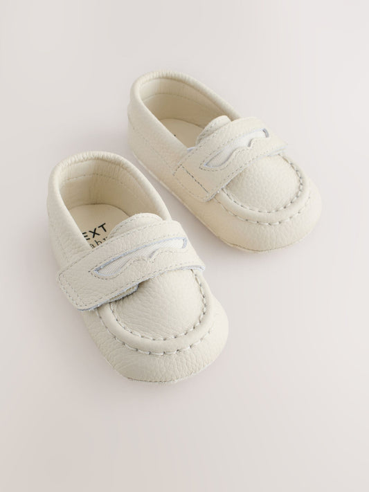 White Touch Fastening Baby Loafers (0-2mths) image 2