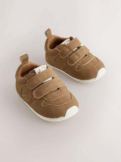 Tan Brown Baby Touch Fastening Trainers (0-2mths) image 1