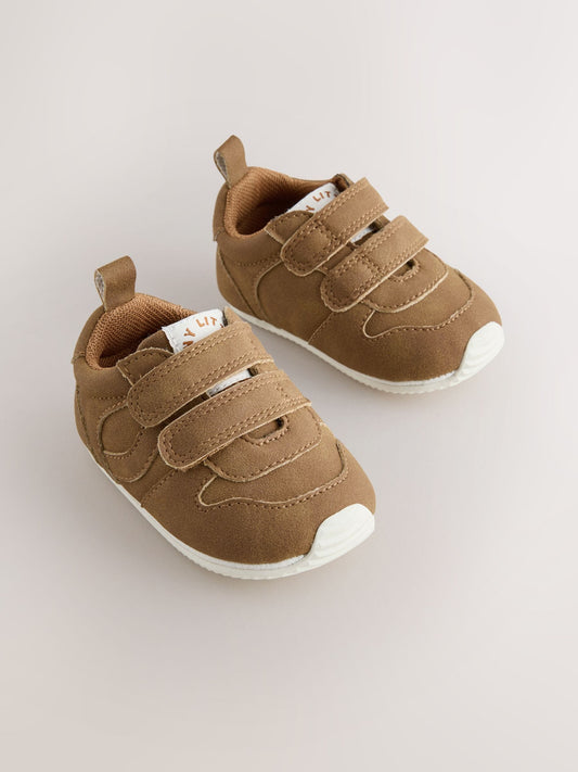 Tan Brown Baby Touch Fastening Trainers (0-2mths) image 1