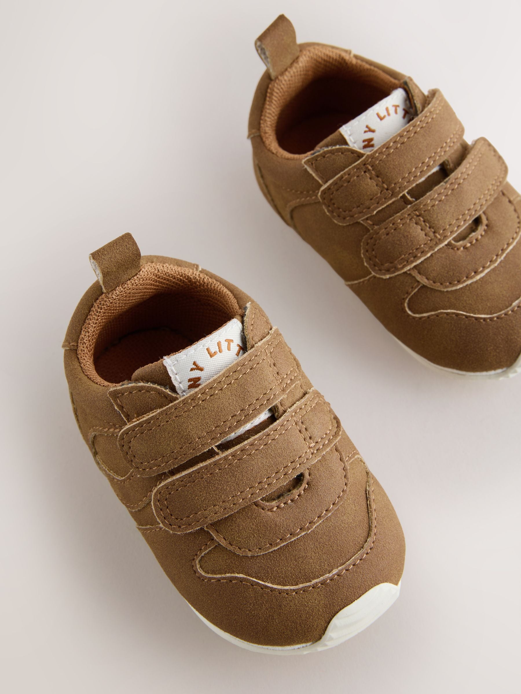 Tan Brown Baby Touch Fastening Trainers (0-2mths) image 4