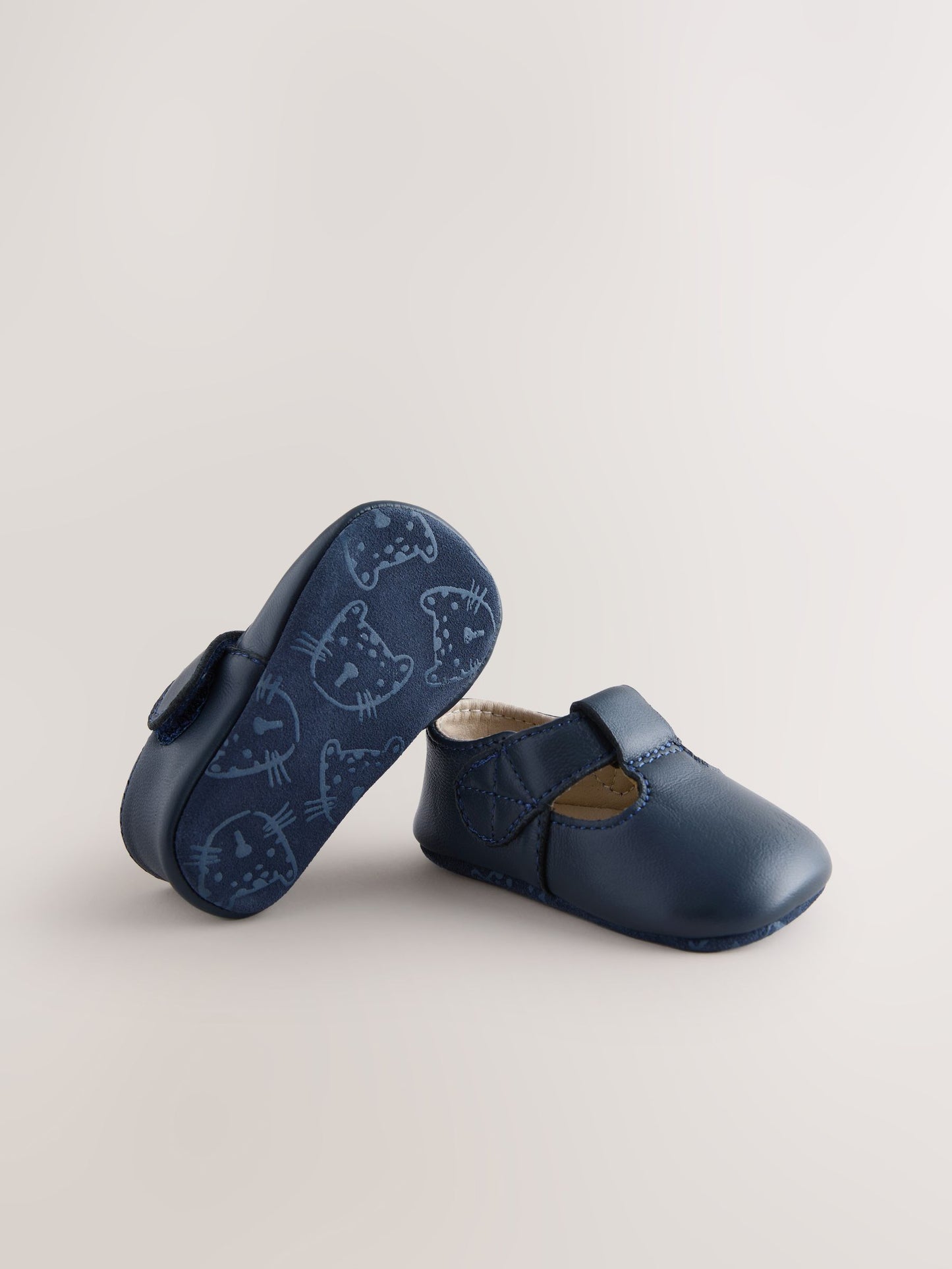 Navy T-Bar Baby Shoes (0-2mths) image 3