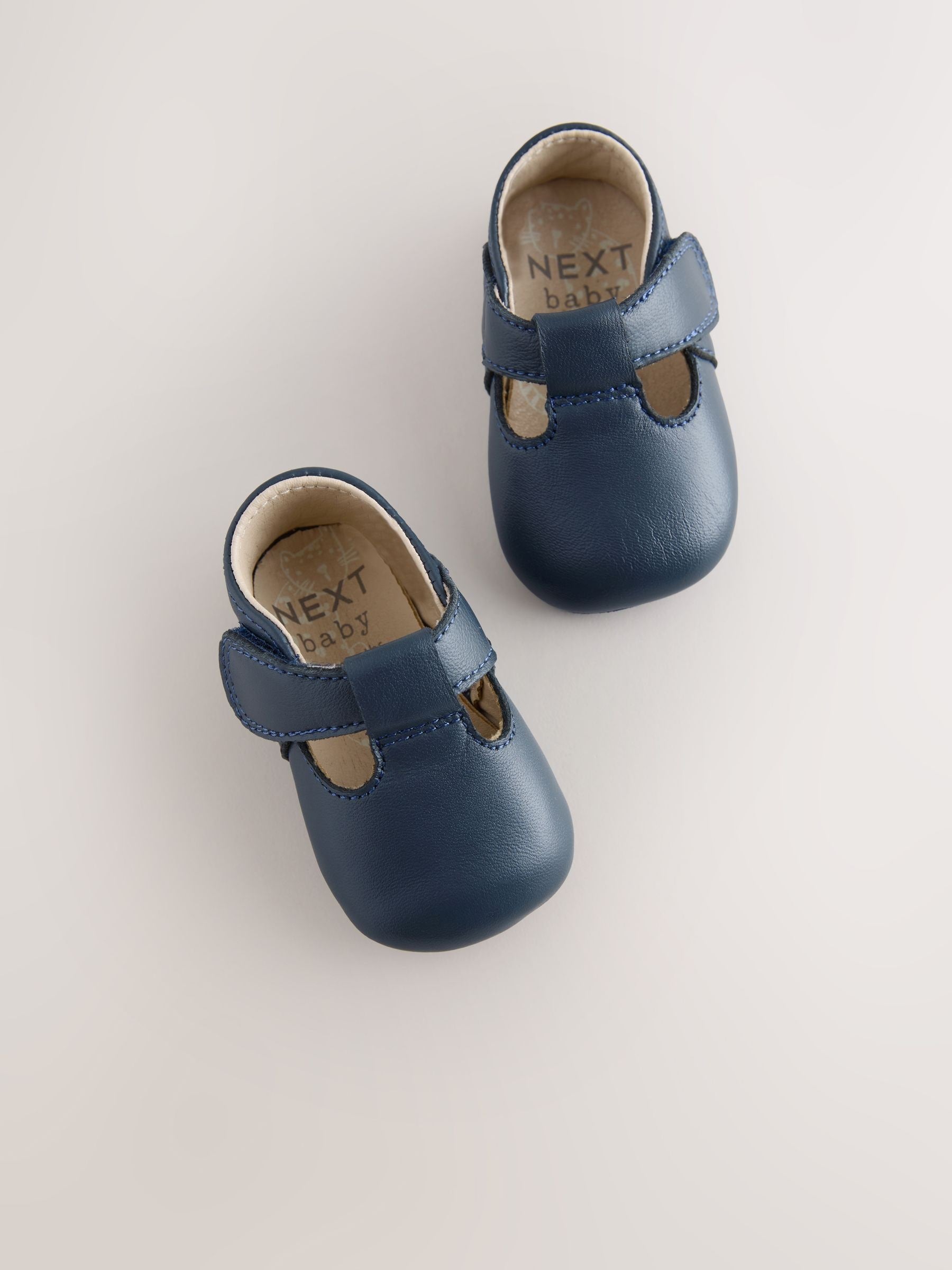 Navy T-Bar Baby Shoes (0-2mths) image 5