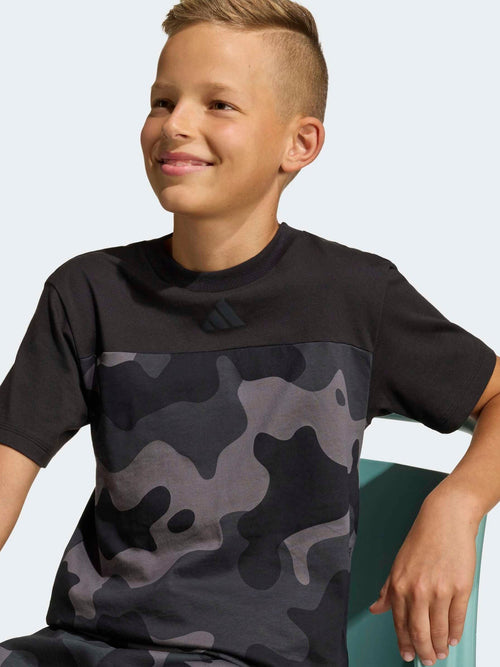 Dsiney Kidz - adidas Black Ground Essentials Camo Cotton Kids T-Shirt image 1