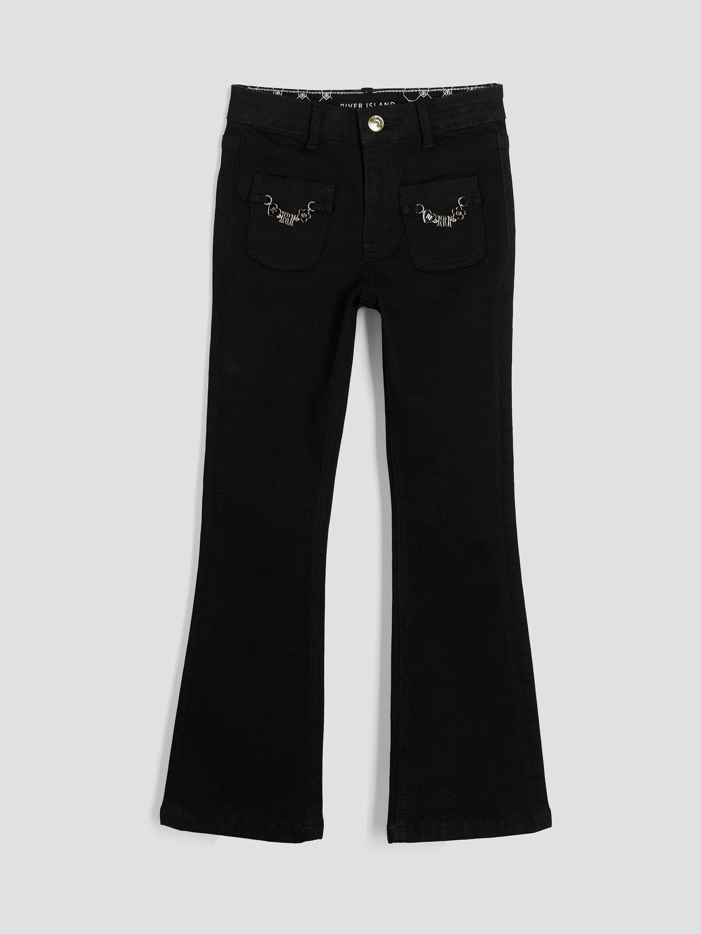 Dsiney Kidz - River Island Black Key Chain Pocket Flare Jeans image 1