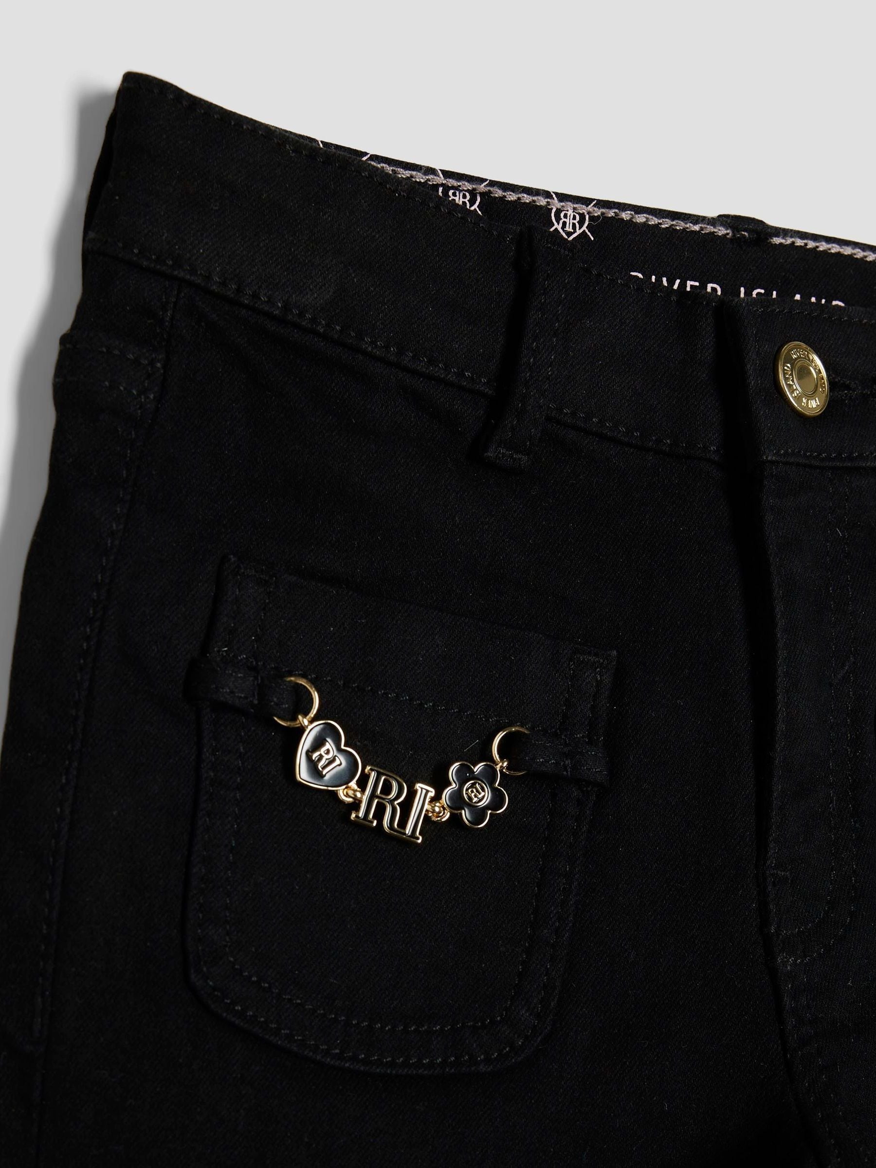 Dsiney Kidz - River Island Black Key Chain Pocket Flare Jeans image 3
