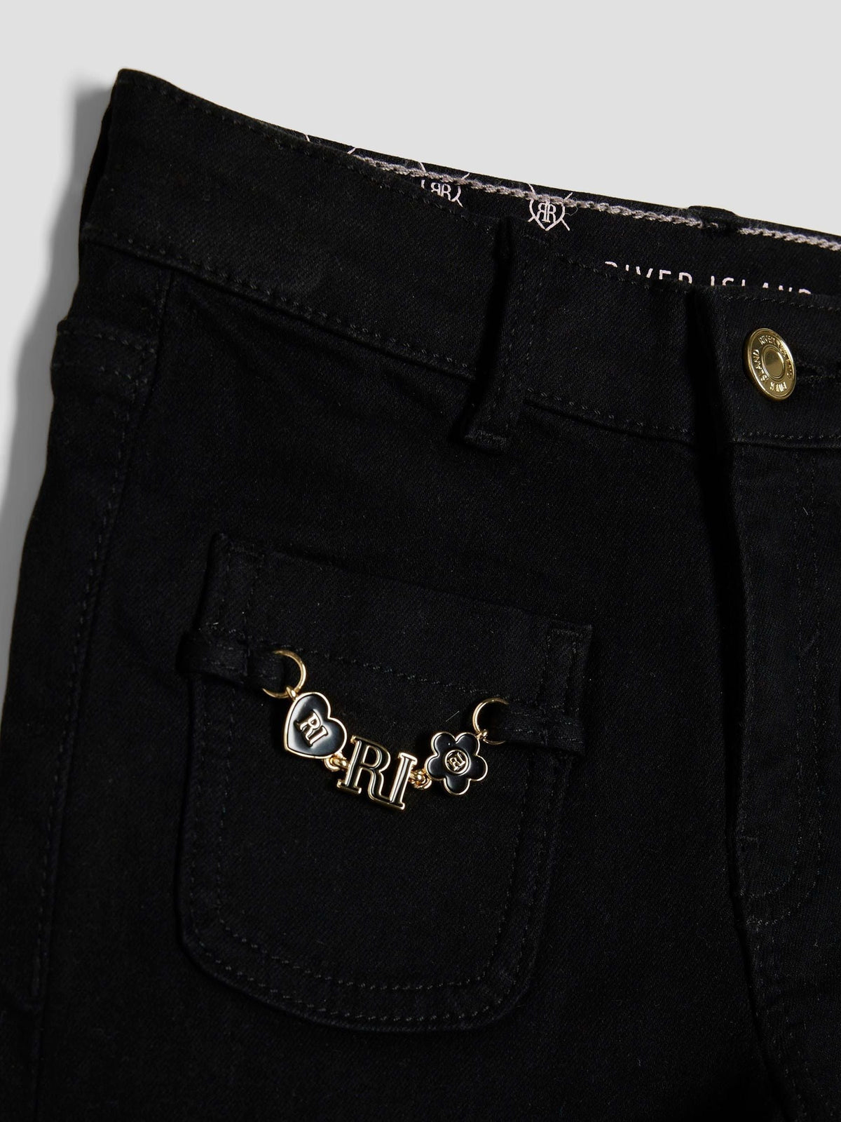 Dsiney Kidz - River Island Black Key Chain Pocket Flare Jeans image 3