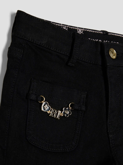 Dsiney Kidz - River Island Black Key Chain Pocket Flare Jeans image 3