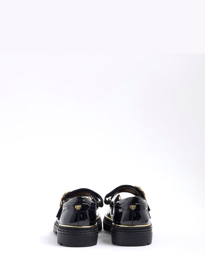 River Island Black Oval Buckle Mary Jane School Shoes image 4