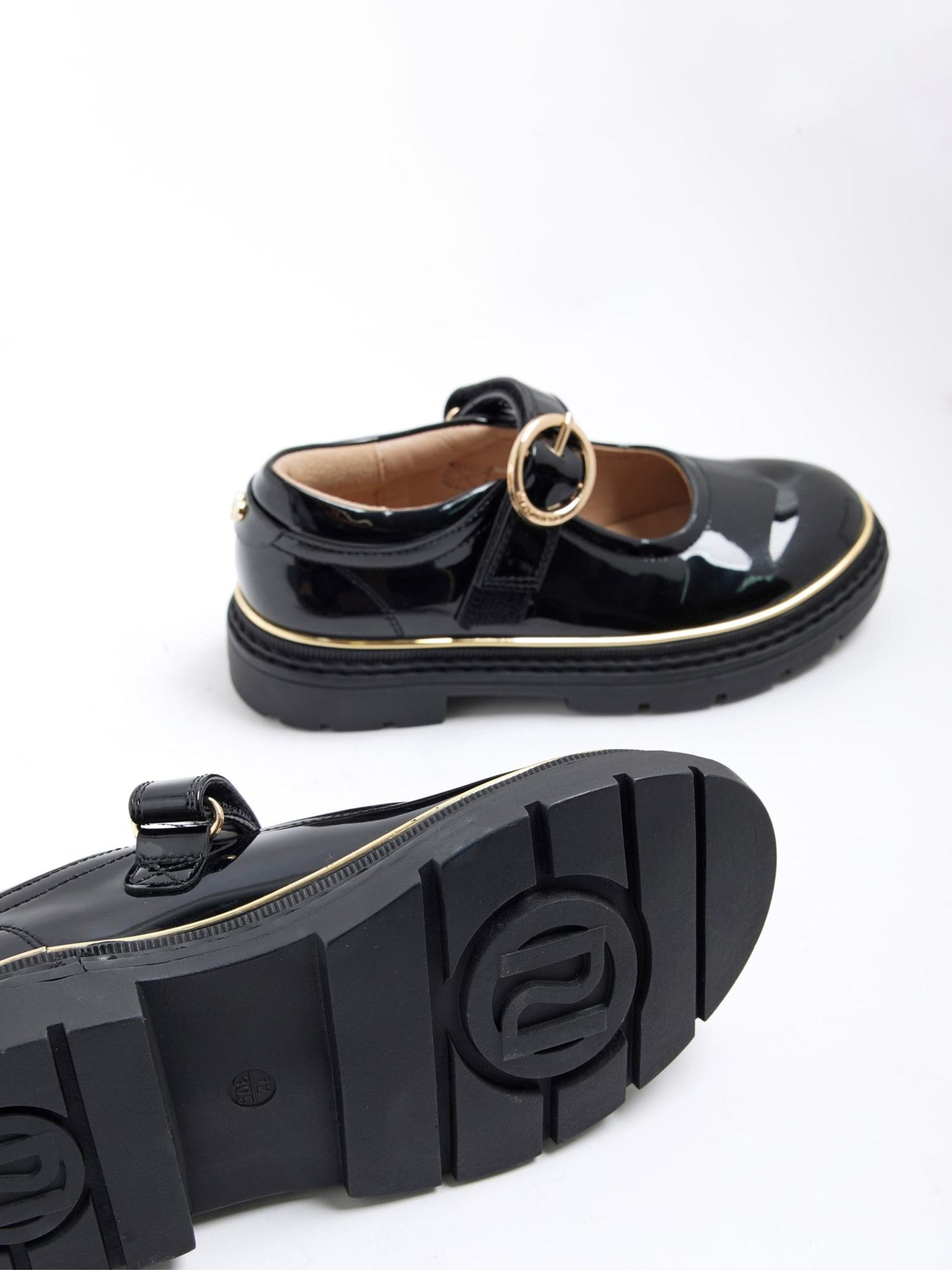 River Island Black Oval Buckle Mary Jane School Shoes image 6