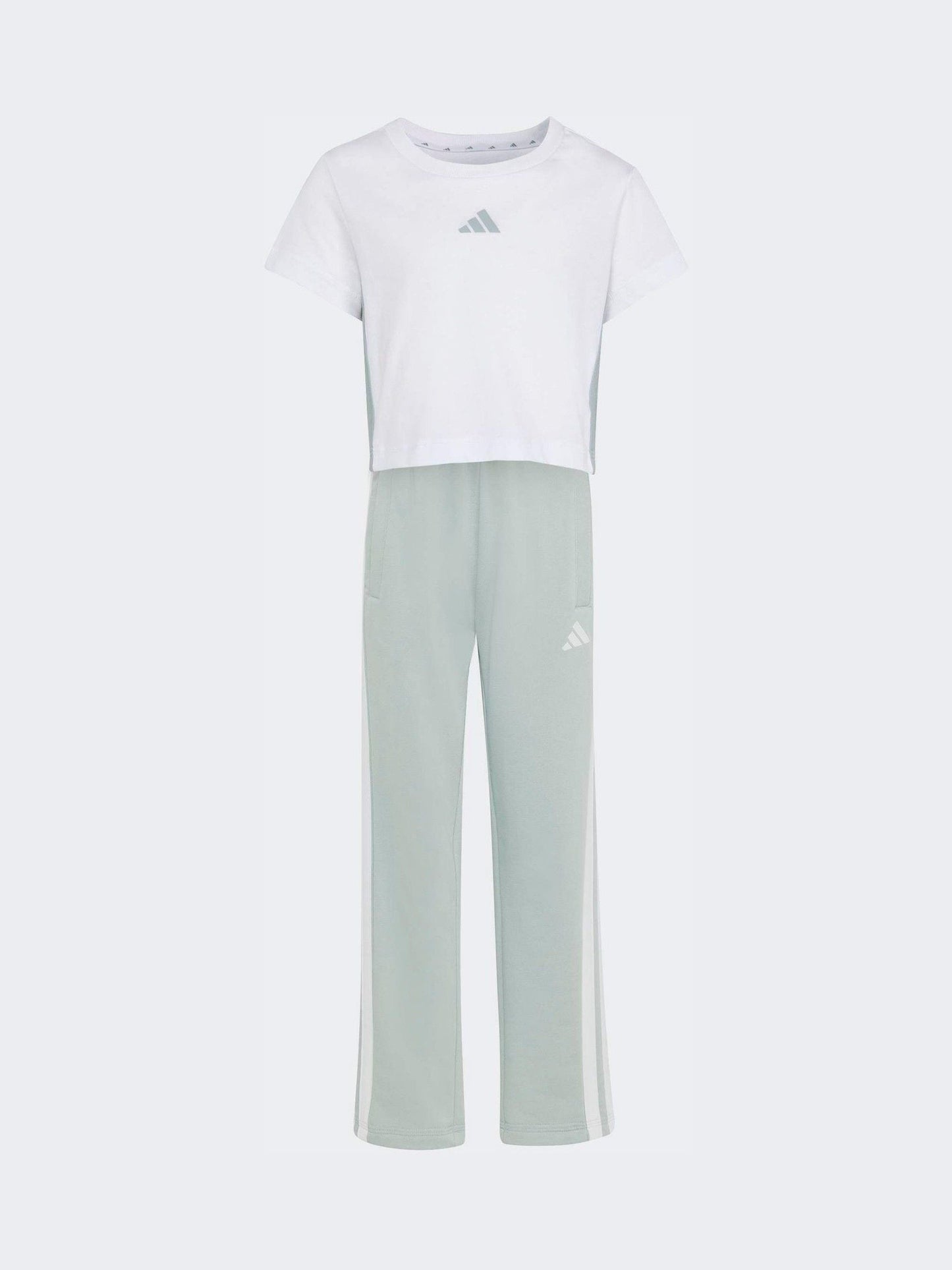 Dsiney Kidz - adidas White 3-Stripes Baby T-Shirt and Jogger Little Kids Set image 6