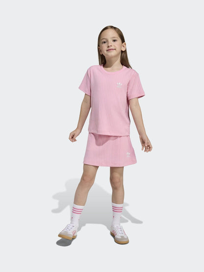 Dsiney Kidz - adidas Originals Pink Rib T-Shirt and Skirt Little Kids Set image 1