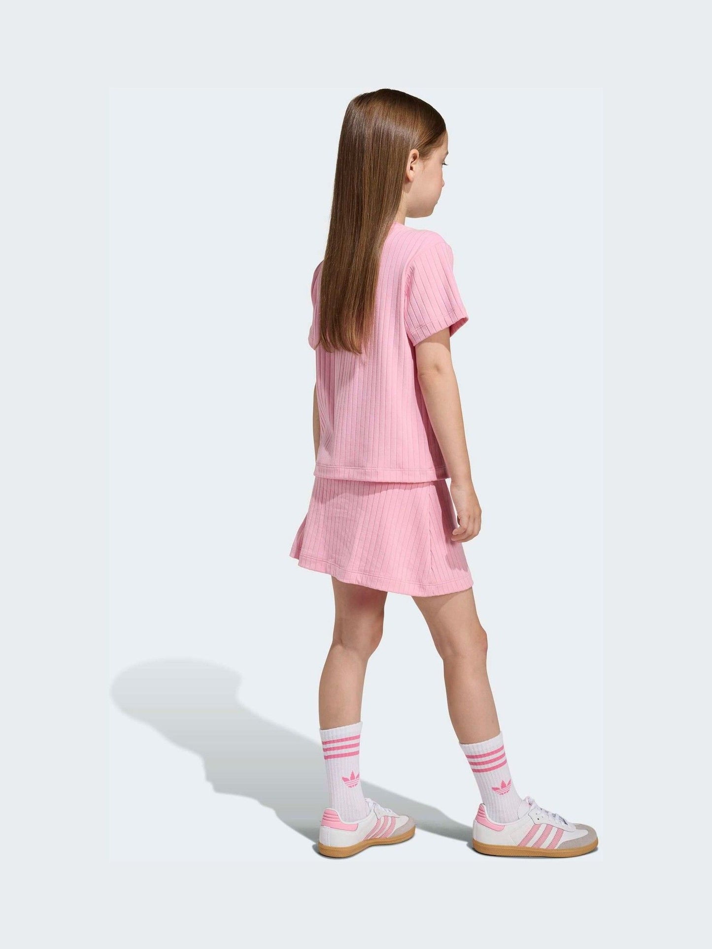 Dsiney Kidz - adidas Originals Pink Rib T-Shirt and Skirt Little Kids Set image 2