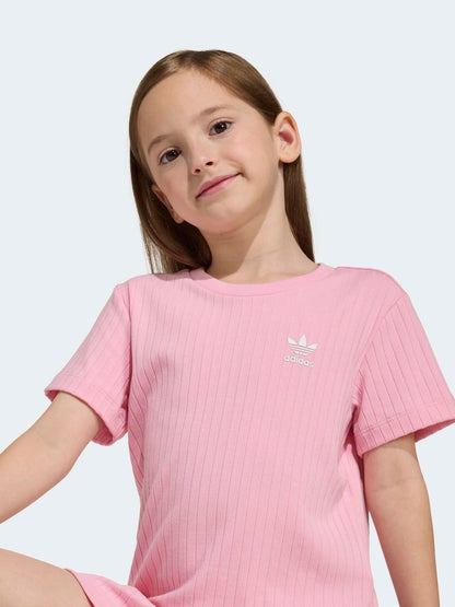 Dsiney Kidz - adidas Originals Pink Rib T-Shirt and Skirt Little Kids Set image 4