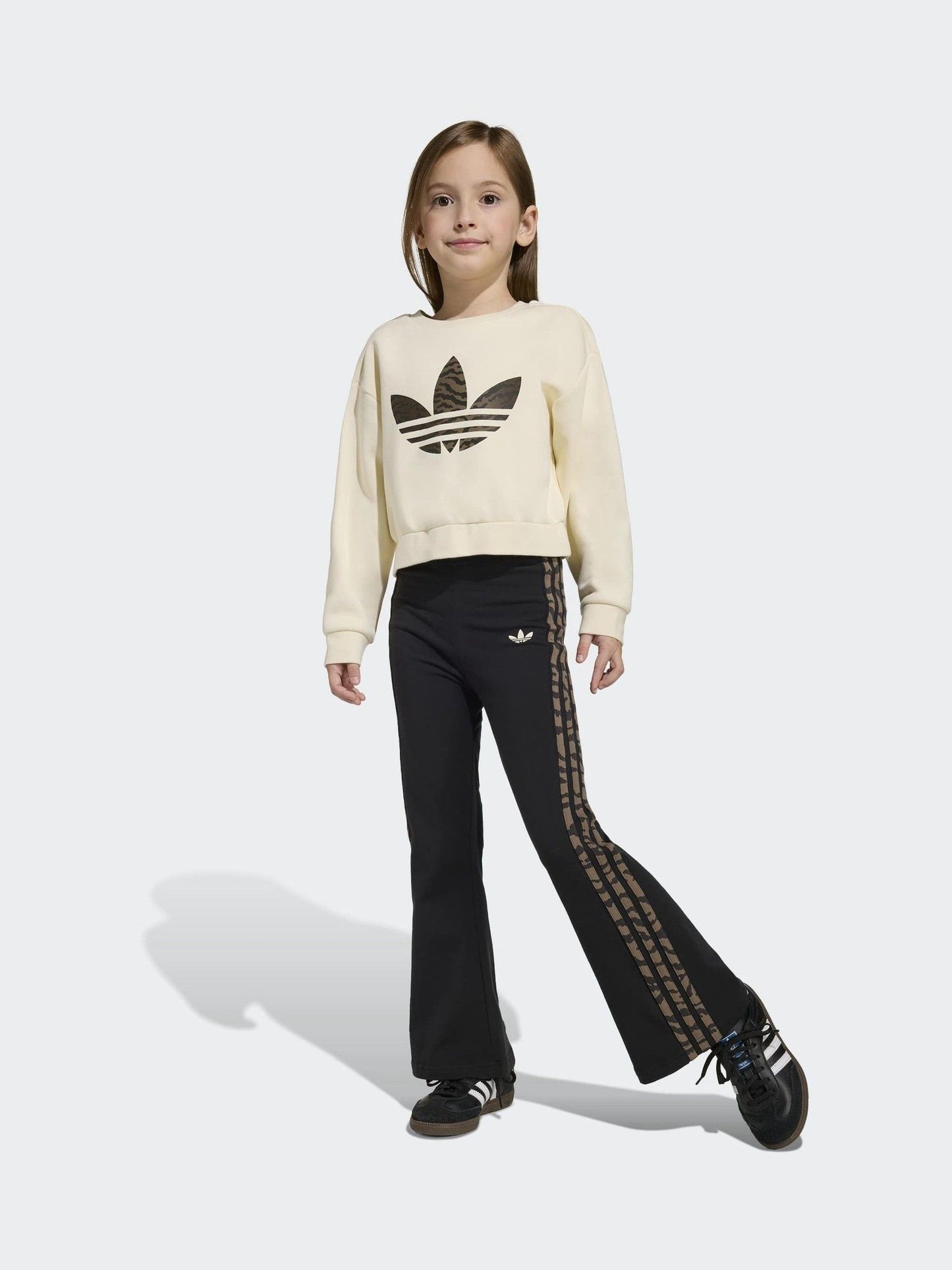 Dsiney Kidz - adidas Originals Brown Animal Top and Flared Legging Little Kids Set image 1