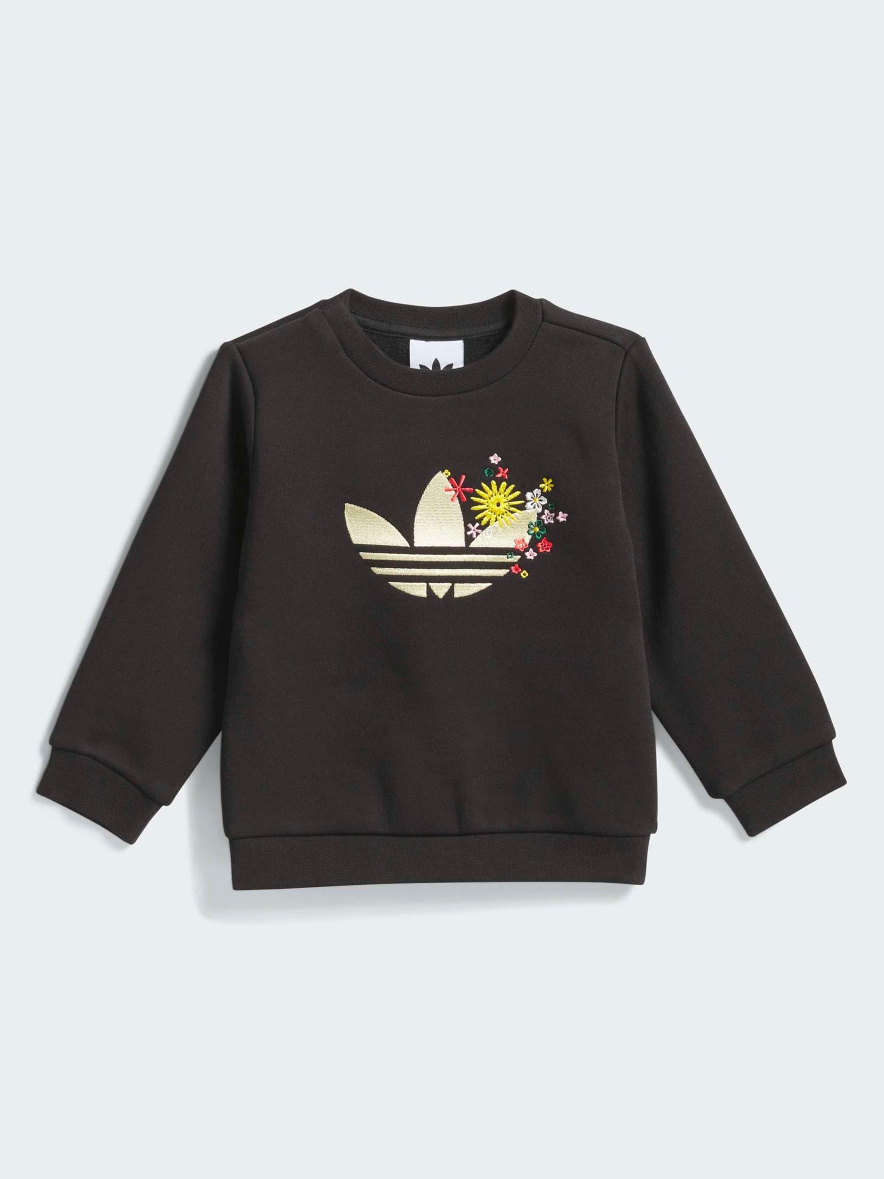 adidas Originals Black x Liberty London Sweatshirt and Joggers Infant Set image 2