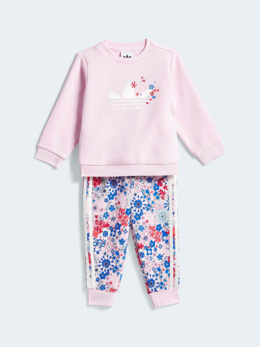 adidas Originals Pink x Liberty London Sweatshirt and Joggers Infant Set image 1