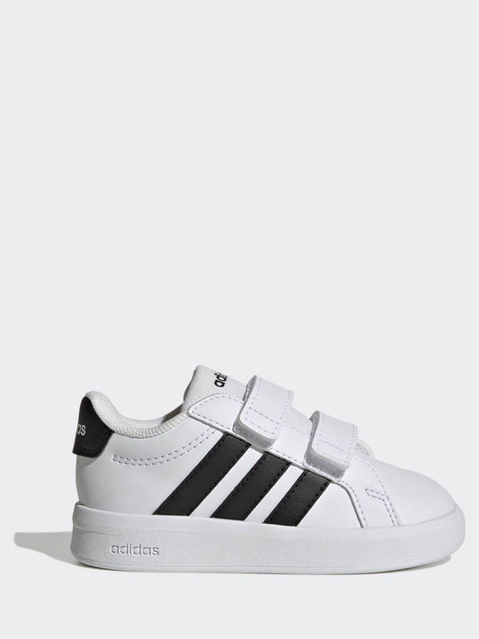 adidas White/Black Grand Court 3.0 Infant Trainers image 1