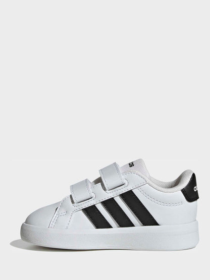 adidas White/Black Grand Court 3.0 Infant Trainers image 2